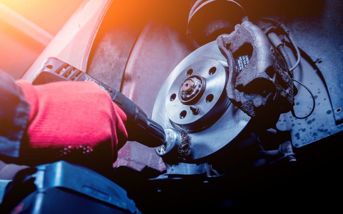 examine car brakes